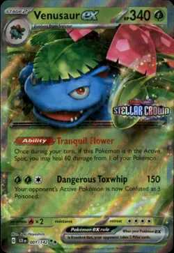 Venusaur ex (Stellar Crown Stamp)Double Rare Miscellaneous Cards 001/142 NM - Image 1