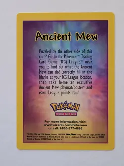 1999-00 Pokemon Ancient Mew Hologram Card. Never Played. Rare. - Image 4