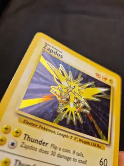 Pokemon TCG Zapdos Holo Card Base Set 16/102, 1999 Vintage WOTC - Image 3