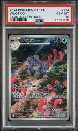 2024 Pokemon Paldean Fates # 224 Wugtrio Illustration Rare PSA 10 Card GEM MINT! - Image 1