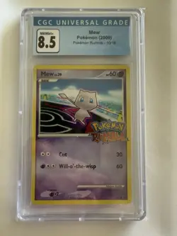 Mew CGC 8.5 Pokemon Rumble Card 10/16 2009 NM-MINT+ Condition - Image 1