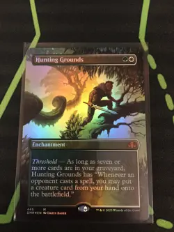 MTG Magic The Gathering Hunting Grounds Foil Borderless Enchantment Commander - Image 1