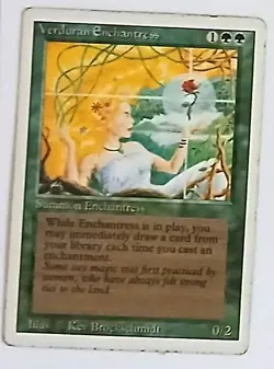 Magic the Gathering * MTG * 1 x Verduran Enchantress * Revised * MP - Image 1