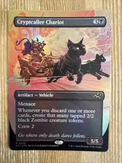 1x Cryptcaller Chariot - Extended Art NM Eng MTG - Aetherdrift FOIL - Image 1
