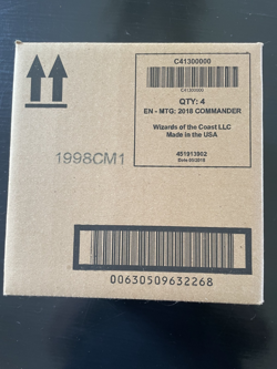 Magic the Gathering Factory-sealed Case of all 4 2018 Commander Decks - Image 1
