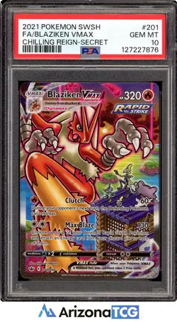 Pokemon 2021 Blaziken VMAX 201/198 Alt Art Chilling Reign GEM MINT PSA 10 - Image 1