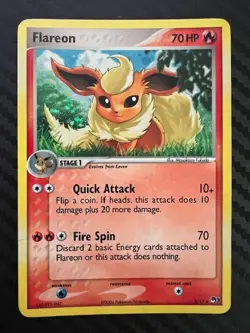 Pokemon TCG Flareon Promo 2/17 Holographic Pokemon POP Promos DMG - Image 1