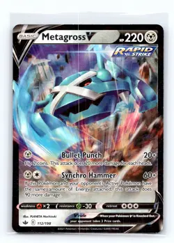 Metagross V 112/198 SWSH Chilling Reign Ultra Rare Holo Pokemon TCG 2021 - Image 1