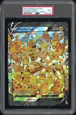 2021 POKEMON SWSH BLACK STAR PROMO CELEBRATIONS COLL-TAG PIKACHU V-UNION PSA 9 - Image 1