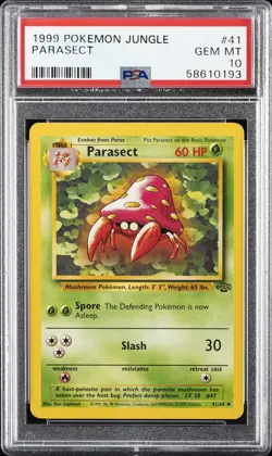 1999 POKEMON JUNGLE #41 PARASECT PSA 10 - Image 1