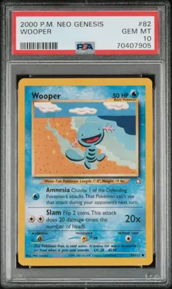 2000 POKEMON NEO GENESIS #82 WOOPER PSA 10 - Image 1