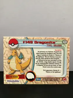 2000 Topps Pokemon TV Animation Edition Series 3 #149 Dragonite - Image 2
