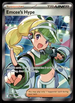 Pokemon TCG SV10: Destined Rivals #220/182 Emcee's Hype NM - Image 1