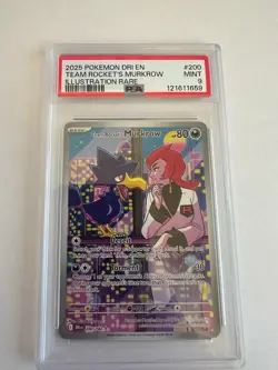2025 Pokemon Destined Rivals Team Rocket's Murkrow Illustration Rare PSA 9 #200 - Image 1