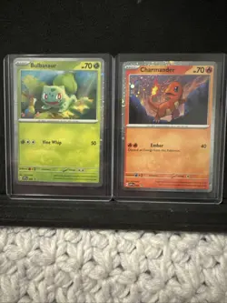 2023 Pokemon SVP EN SV Black Star Promo 046 Bulbasaur 047 Charmander 151 Poster - Image 1