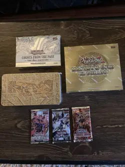 Yu-Gi-Oh lot Sealed GFP2 box, el dorado box, ancient battles tin, and 3 Packs! - Image 1