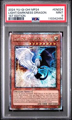 Light and Darkness Dragon Yugioh MP24-EN024 1st Quarter Century Rare PSA 9 - Image 1