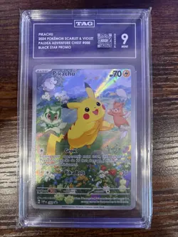 TAG 9 Pokemon TCG Scarlet & Violet Pikachu Black Star Promo Card 088 - Image 1