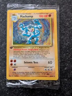 MACHAMP POKEMON Card FACTORY SEALED 1st Edition 1999 Mint Condition Holo - Image 1