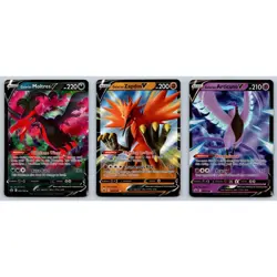 Galarian Moltres V Zapdos Articuno Pokemon Card Lot Ultra Rare Chilling Reign - Image 1
