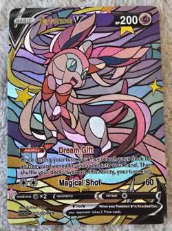 ART CARD ~ Pokemon TCG Stained Glass Mosaic Sylveon V Illustration TEXTURED - Image 1