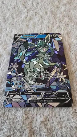 ART CARD ~ Pokemon TCG Stained Glass Mosaic Glaceon V Illustration TEXTURED - Image 5