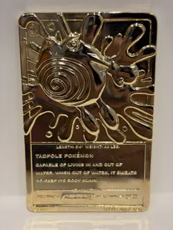 1999 Pokemon Poliwhirl Burger King #61 (No Case) Gold Plated Card - Image 2