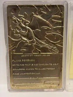 1999 Pokemon Charizard Burger King #06 Gold Plated Card - Image 2
