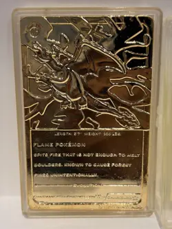 1999 Pokemon Charizard Burger King #06 Gold Plated Card - Image 2