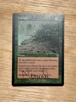 VTG 2000 MTG Magic The Gathering Harrow Instant Invasion 189/350 Illus. Signed - Image 1