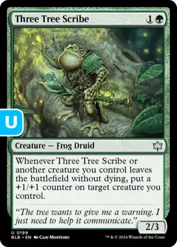 MTG Three Tree Scribe BLB UC Creature Frog Druid NM - Image 1