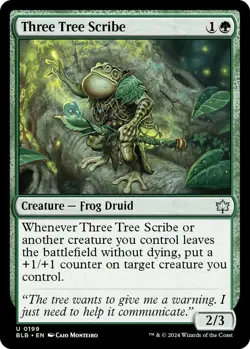MTG Three Tree Scribe BLB UC Creature Frog Druid NM - Image 2