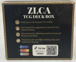 ZLCA Card Deck Box Trading Cards, MTG Magnetic Horizontal Blue And Yellow 100+ - Image 2