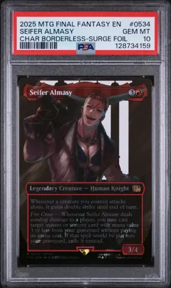 PSA 10 SEIFER ALMASY 0534 CHARACTER BORDERLESS SURGE FOIL 2025 MTG FINAL FANTASY - Image 1
