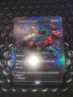 Spider-Man Secret Lair MTG Venom Unleashed Foil Tendrils of Agony - Image 1