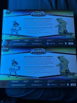 2x Pokemon TCG Prismatic Evolutions Lucario Ex + Tyranitar Ex Premium Collection - Image 3