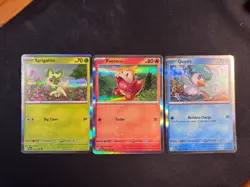 Pokemon Paldea Evolved Sprigatito Fuecoco Quaxly 013 034 050/193 Mirage Holo Set - Image 1