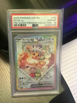 Pokemon 2025 SVP Prismatic Evolutions Super-Premium Promo #174 Eevee EX, PSA 10 - Image 1