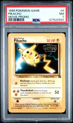 1999 Pokemon Game Movie Pikachu #4 Movie Promo PSA 7 - Image 1