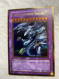 Yugioh Blue-Eyes Ultimate Dragon Limited Edition Gold Ultra Rare GLD1-EN028 MP - Image 1