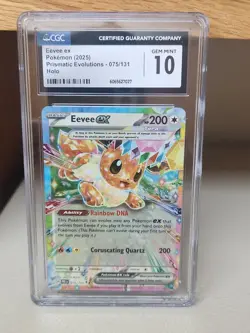 Prismatic Evolutions Eevee CGC 10 GEM MINT 075/131 Holo Pokemon Card - Image 1