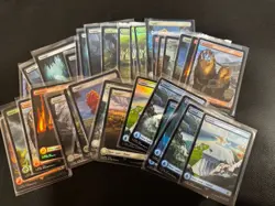 MTG Final Fantasy Full Art Foil Lands Set - 30 Card Lot Magic Gathering Series - Image 1
