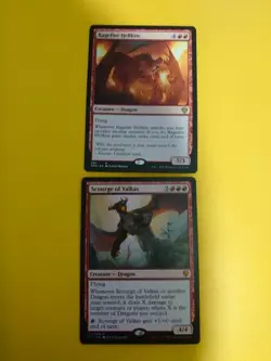 Scourge of Valkas & Ragefire Hellkite. Dragon x2 C17 & DMU MTG 2 Card. - Image 1
