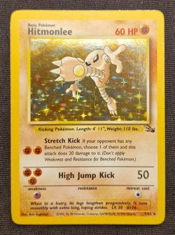 Hitmonlee Holo 7/62 Fossil 1999 WOTC Vintage Pokemon Card NM - Image 1