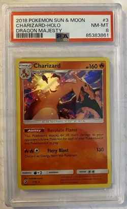 Pokemon Charizard Dragon Majesty 3/70 Holo Rare PSA 8 Tcg Graded Card 2018 - Image 1