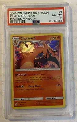 Pokemon Charizard Dragon Majesty 3/70 Holo Rare PSA 8 Tcg Graded Card 2018 - Image 2