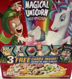 2019 Lucky Charms Pokemon Sealed Box Foil Garanteed. 3 card Booster Pack cereal - Image 2