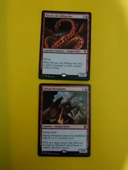 Ryusei, the falling star C17 Mythic & Shivan Devastator DMu Dragon MTG 2 Card. - Image 1