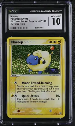 CGC 10 Mareep Team Rocket Returns 67/109 Reverse Holo Stamped Pokemon Card - Image 1
