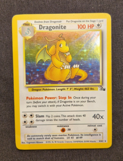 Dragonite Holo 4/62 Fossil 1999 WOTC Vintage Pokemon Card LP - Image 1